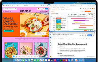 Wiele otwartych aplikacji na MacBooku Air