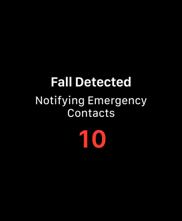 Notifikation fra Faldregistrering, hvor nødkontakterne får besked