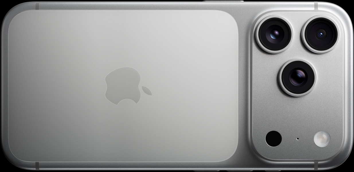 iPhone 17 Pro, Silber, Rückseite, Pro Fusion Kamera-System, 3 Objektive, Mikrofon, Blitz